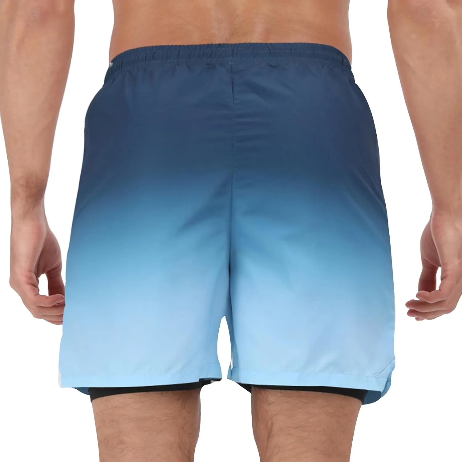 Muscle Killer Men's Swim Trunks with Compression Liner 2 in 1 Board Beach Shorts Quick Dry Swimwear Bathing Suits Swim Short