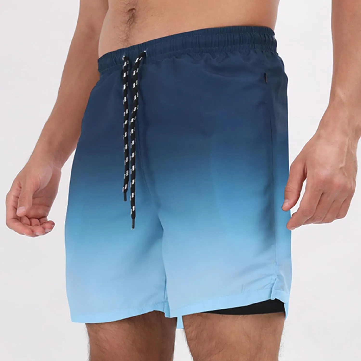 Muscle Killer Men's Swim Trunks with Compression Liner 2 in 1 Board Beach Shorts Quick Dry Swimwear Bathing Suits Swim Short