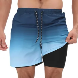 Muscle Killer Men's Swim Trunks with Compression Liner 2 in 1 Board Beach Shorts Quick Dry Swimwear Bathing Suits Swim Short