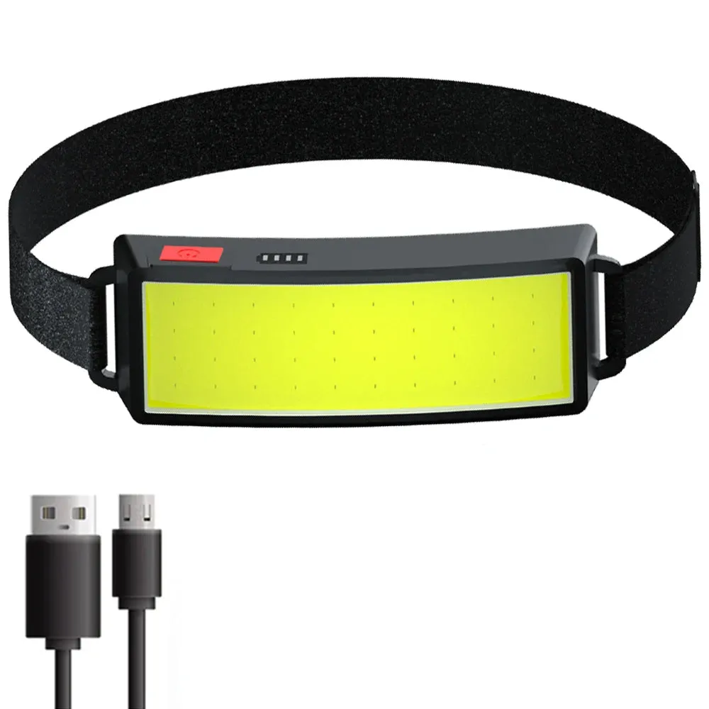 New Upgrade Portable LED Head Lamp Built-in 1200mah Battery COB Headlight USB-C Rechargeable Waterproof Torch Camping Flashlight