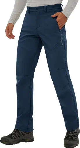 Pioneer Camp Men's Fleece Lined Outdoor Hiking Pants Insulated Waterproof Warm Softshell Windproof Work Pant