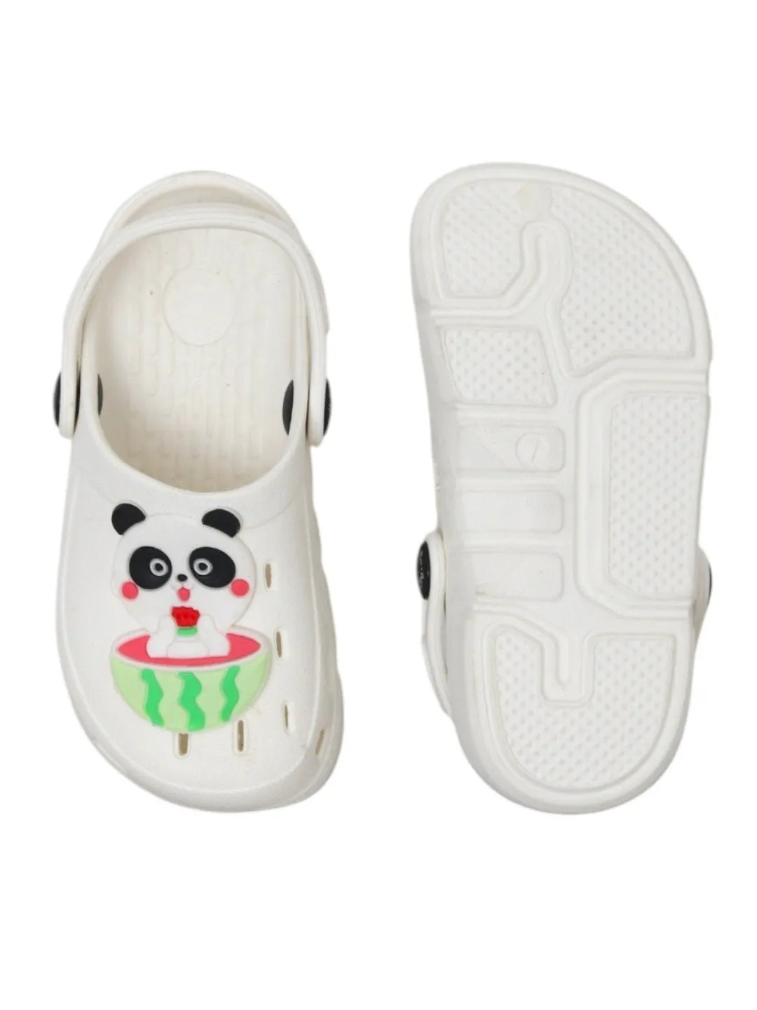 Playful Panda & Watermelon Charm Design Clogs for Girls