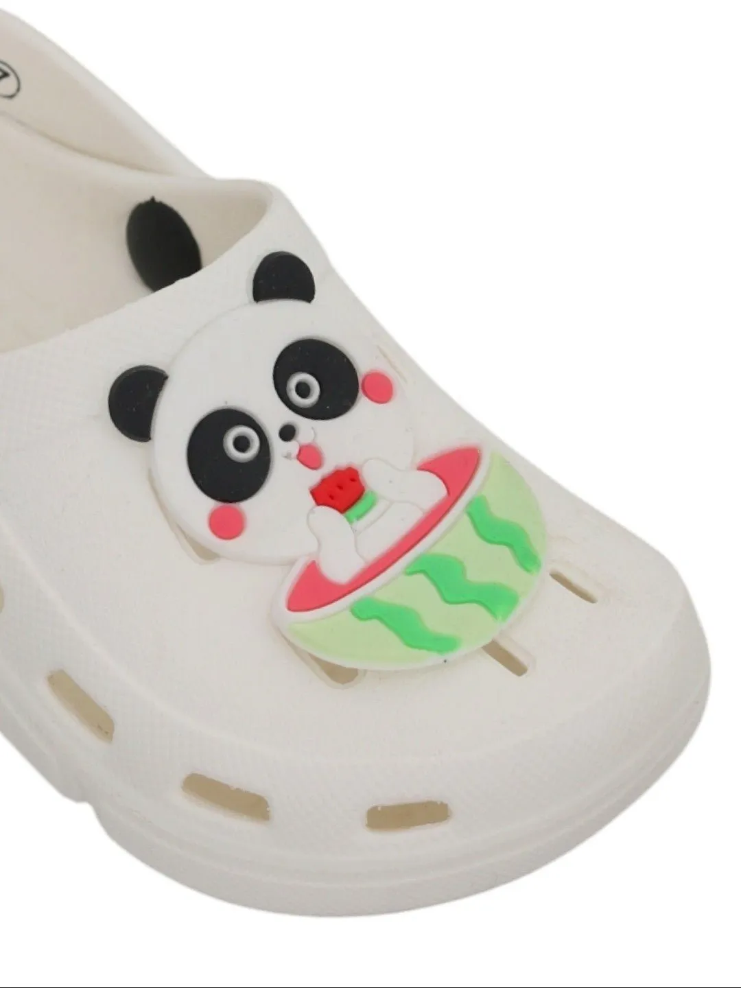 Playful Panda & Watermelon Charm Design Clogs for Girls