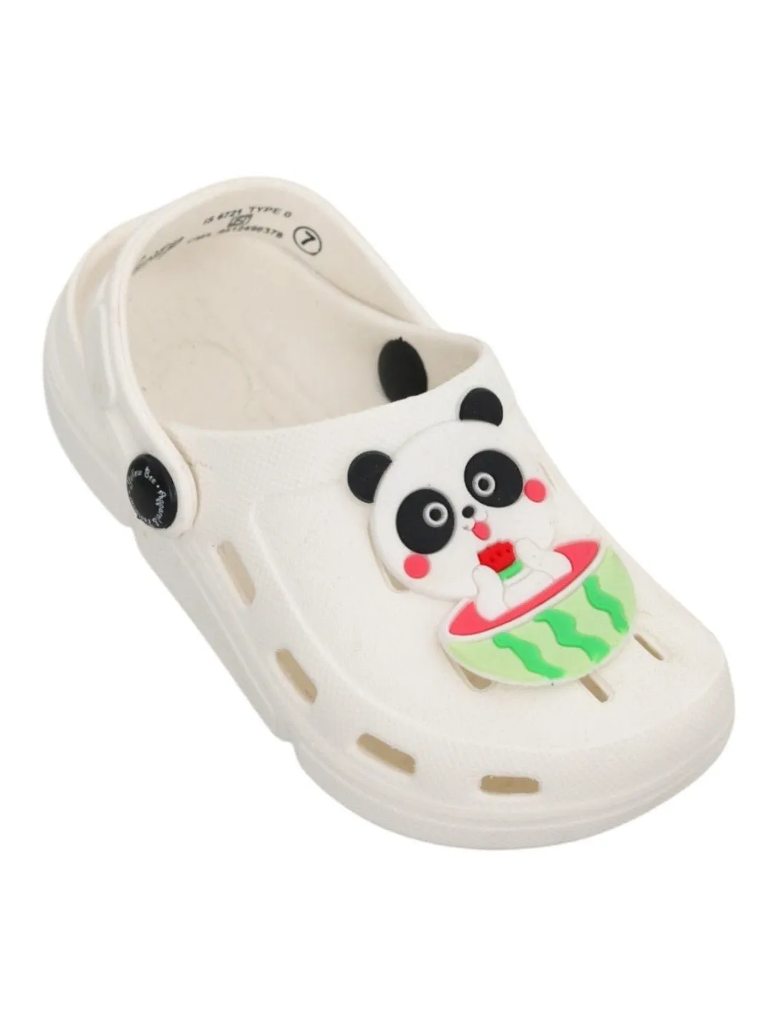Playful Panda & Watermelon Charm Design Clogs for Girls