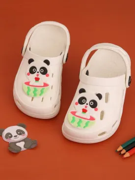 Playful Panda & Watermelon Charm Design Clogs for Girls