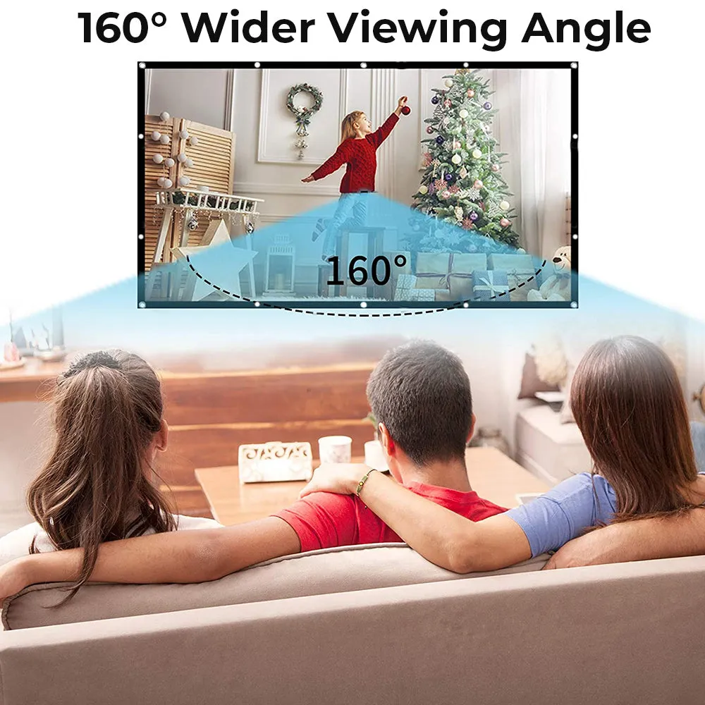 Projector Screen, 16:9 Foldable Anti-Crease 4K Full HD Home Theater Projection Screen For Office Presentation Indoor Outdoor