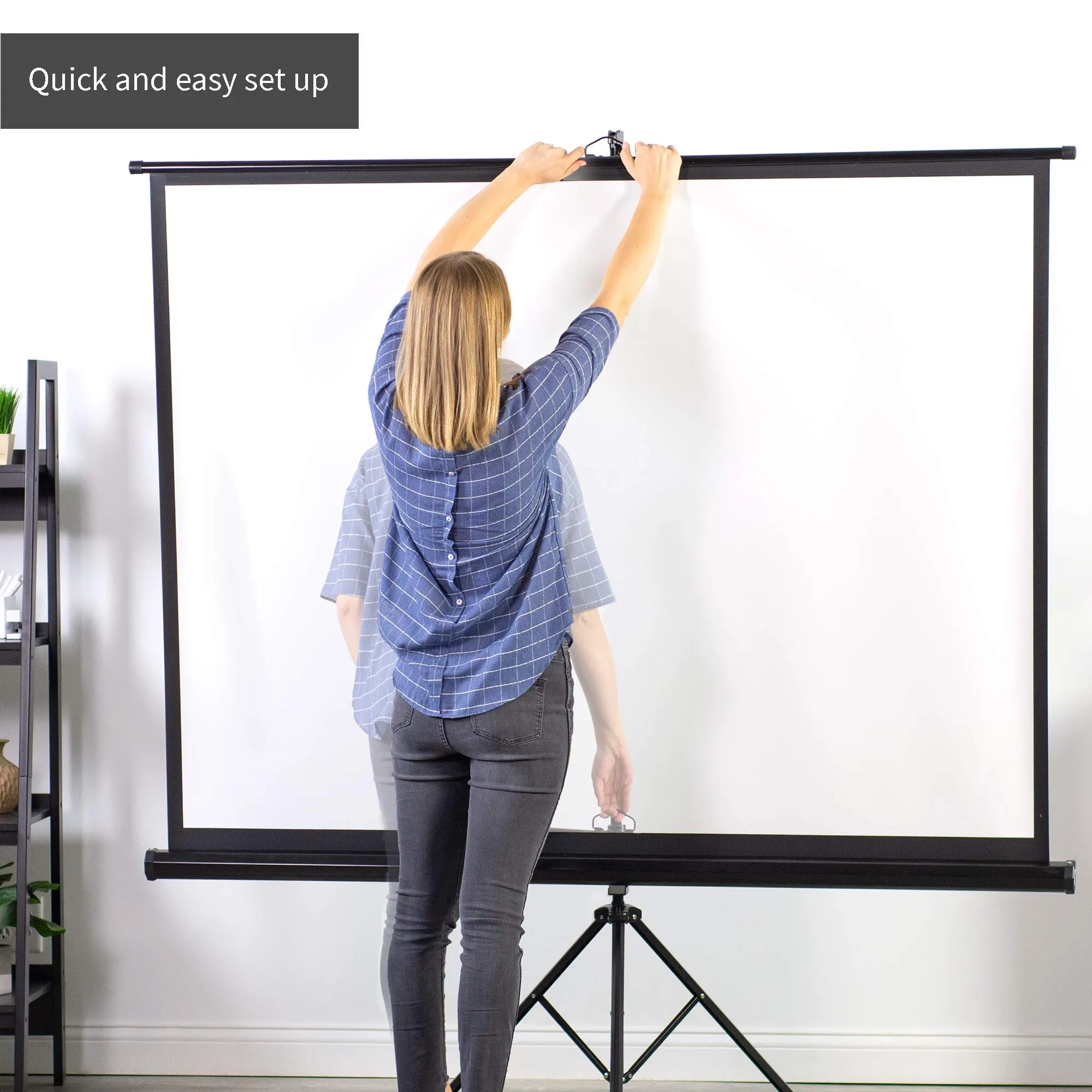 Projector Screen and Stand, 16:9 4K HD Projector Screen Outdoor 100 inch Portable Projector Screen with Stand