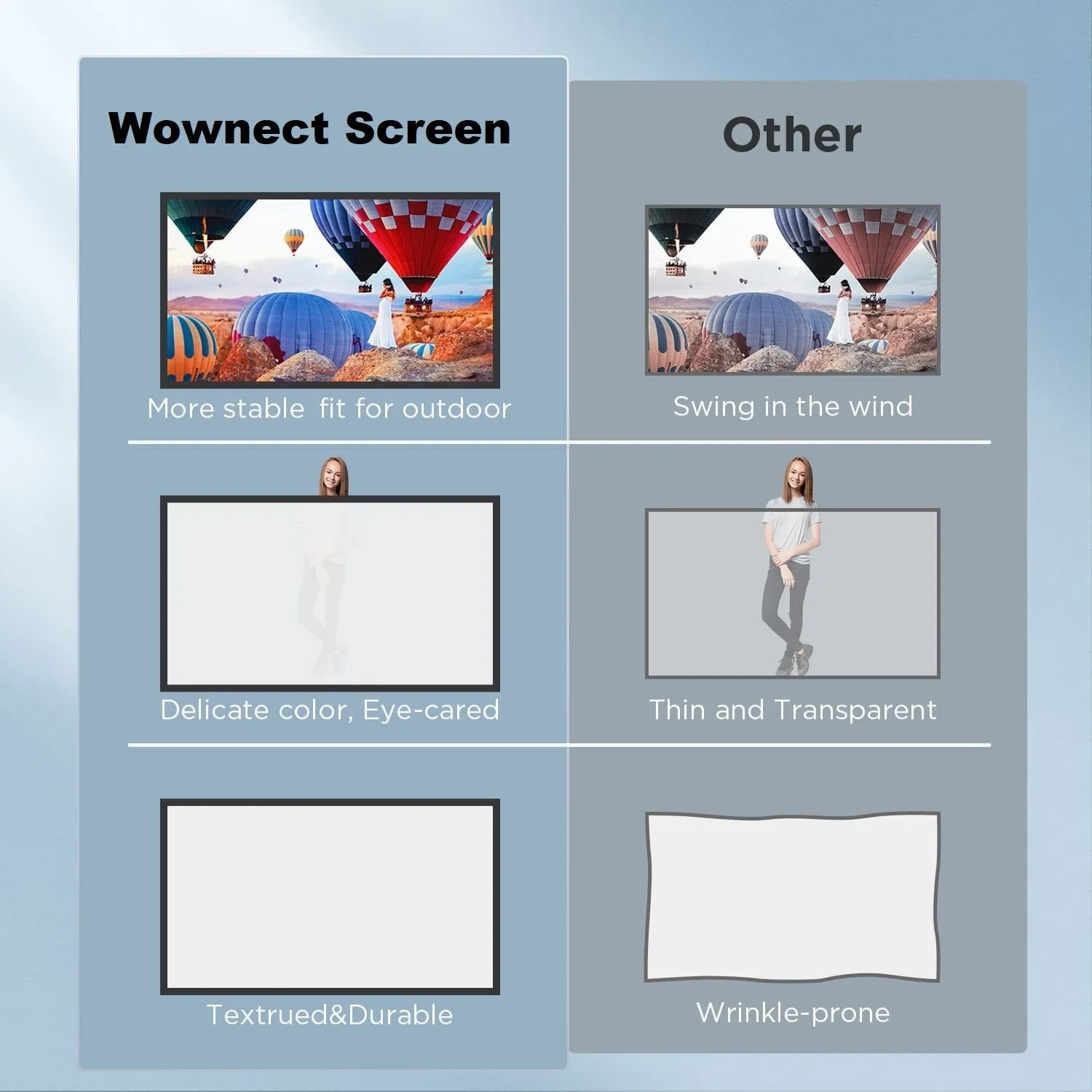 Projector Screen and Stand, 16:9 4K HD Projector Screen Outdoor 100 inch Portable Projector Screen with Stand