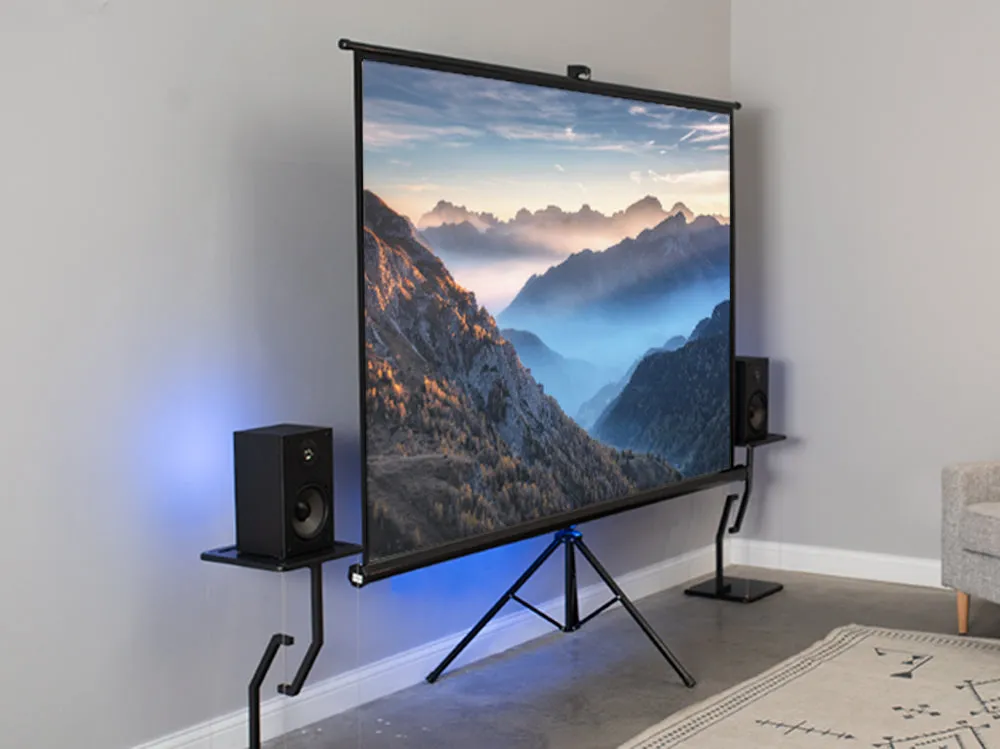 Projector Screen and Stand, 16:9 4K HD Projector Screen Outdoor 100 inch Portable Projector Screen with Stand