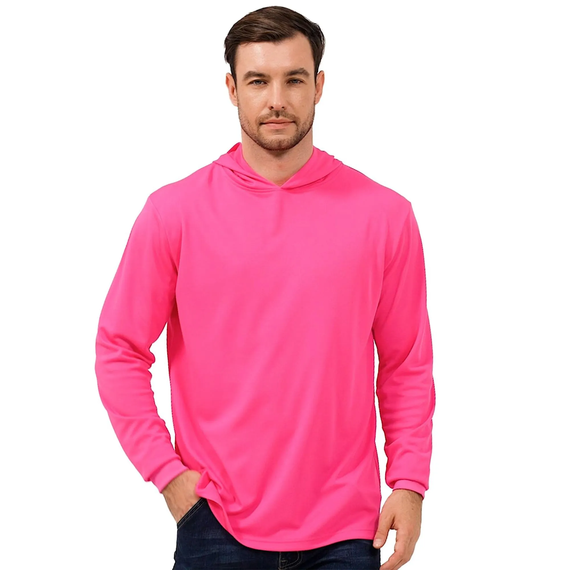 ProtectX 2-Pack Pink Lightweight Long Sleeve Hoodies UPF 50  Sun Protection Shirts For Men