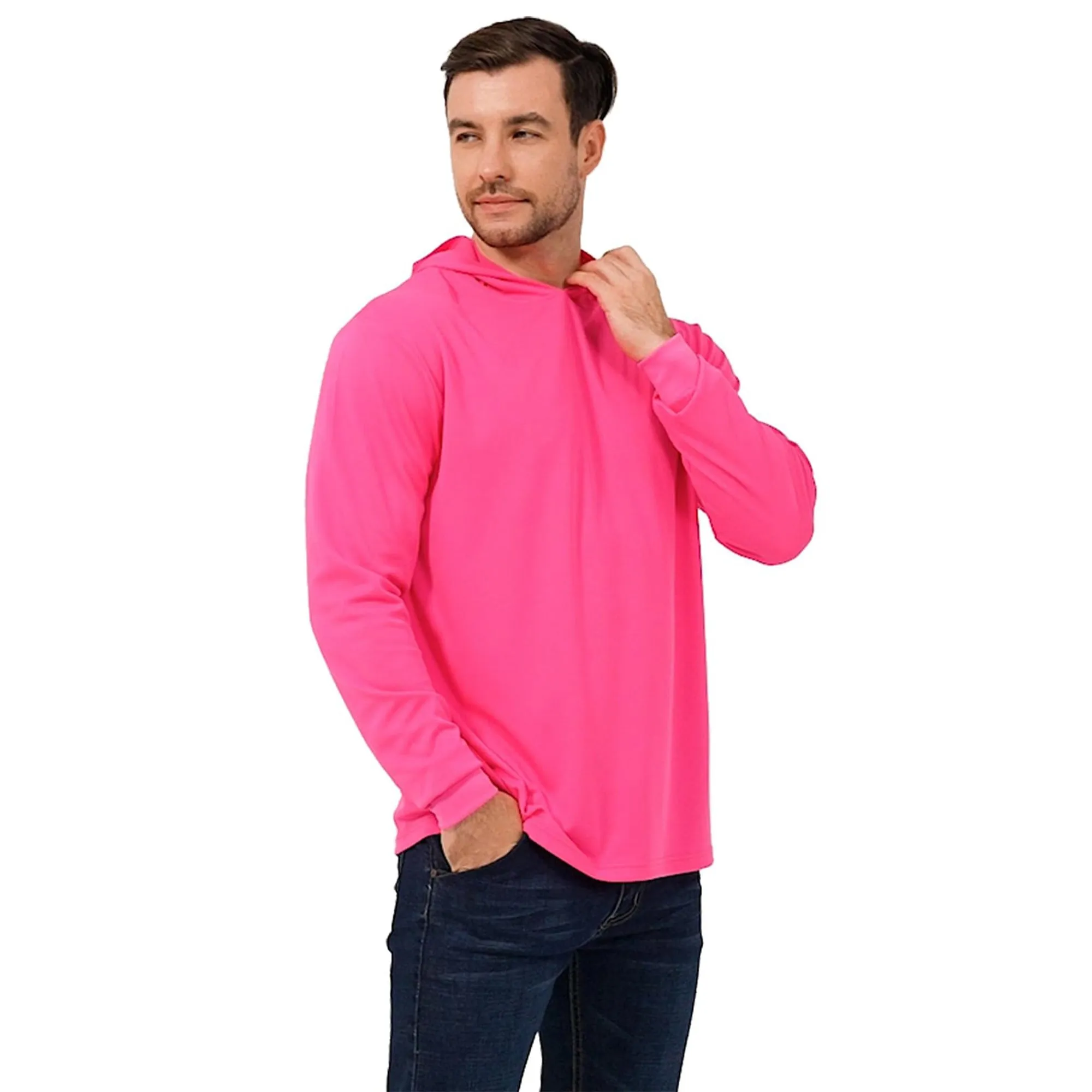 ProtectX 2-Pack Pink Lightweight Long Sleeve Hoodies UPF 50  Sun Protection Shirts For Men