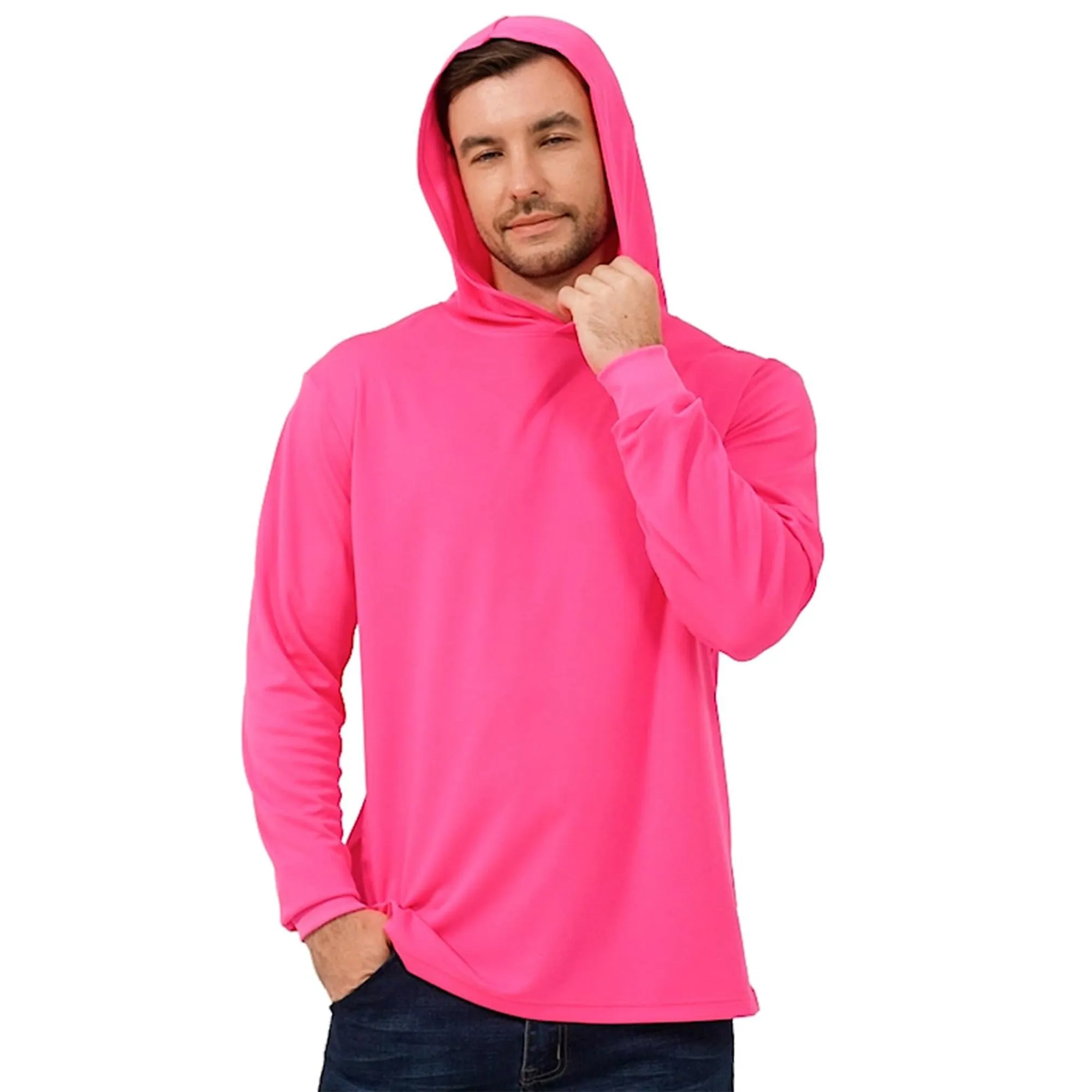 ProtectX 2-Pack Pink Lightweight Long Sleeve Hoodies UPF 50  Sun Protection Shirts For Men