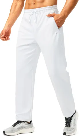 Pudolla Men's Athletic Pants with Zipper Pockets Stretch Workout Sweatpants Lightweight Running Joggers for Men