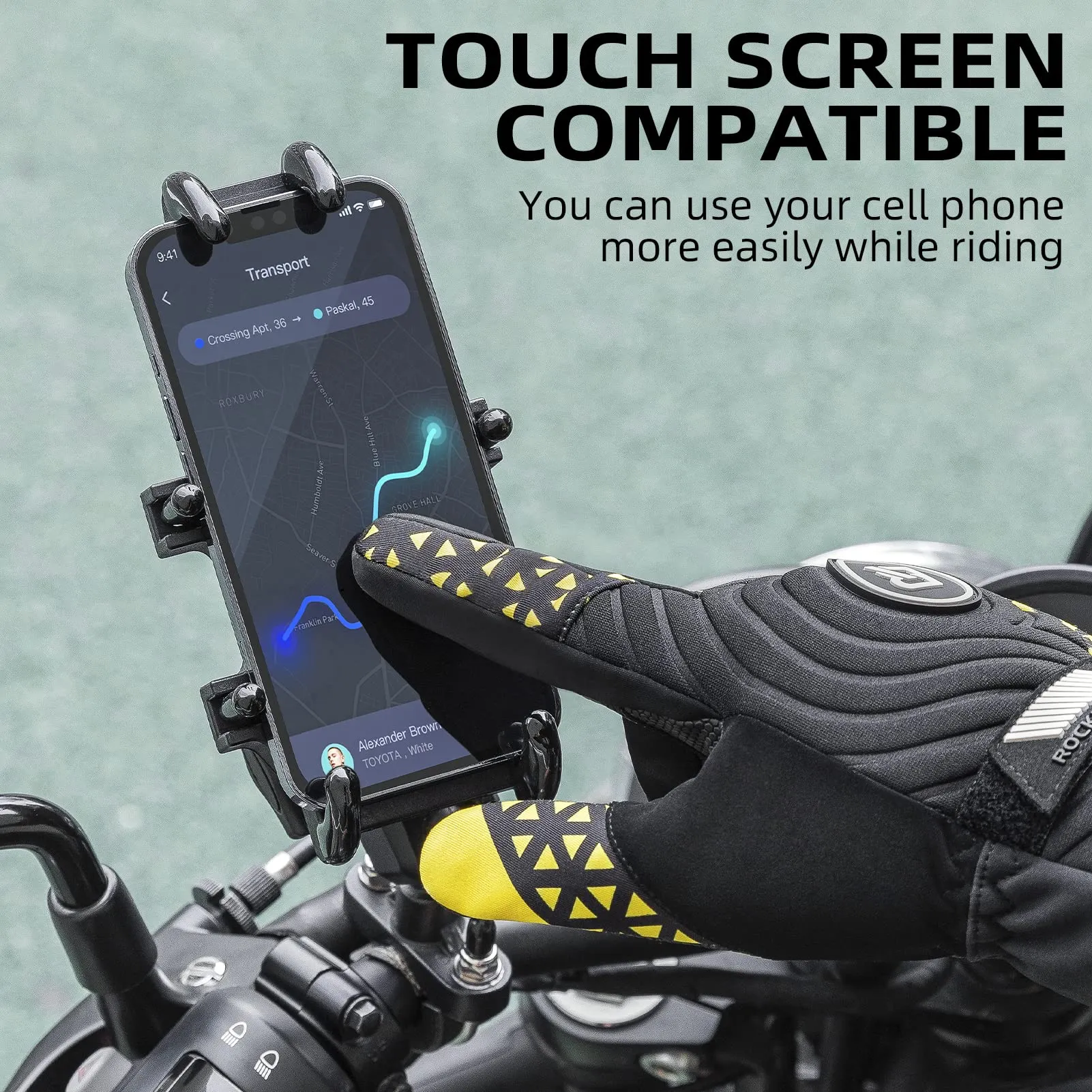 ROCKBROS Winter Thermal Cycling Warm Windproof Anti-Slip Gloves Touchscreen for Men Women