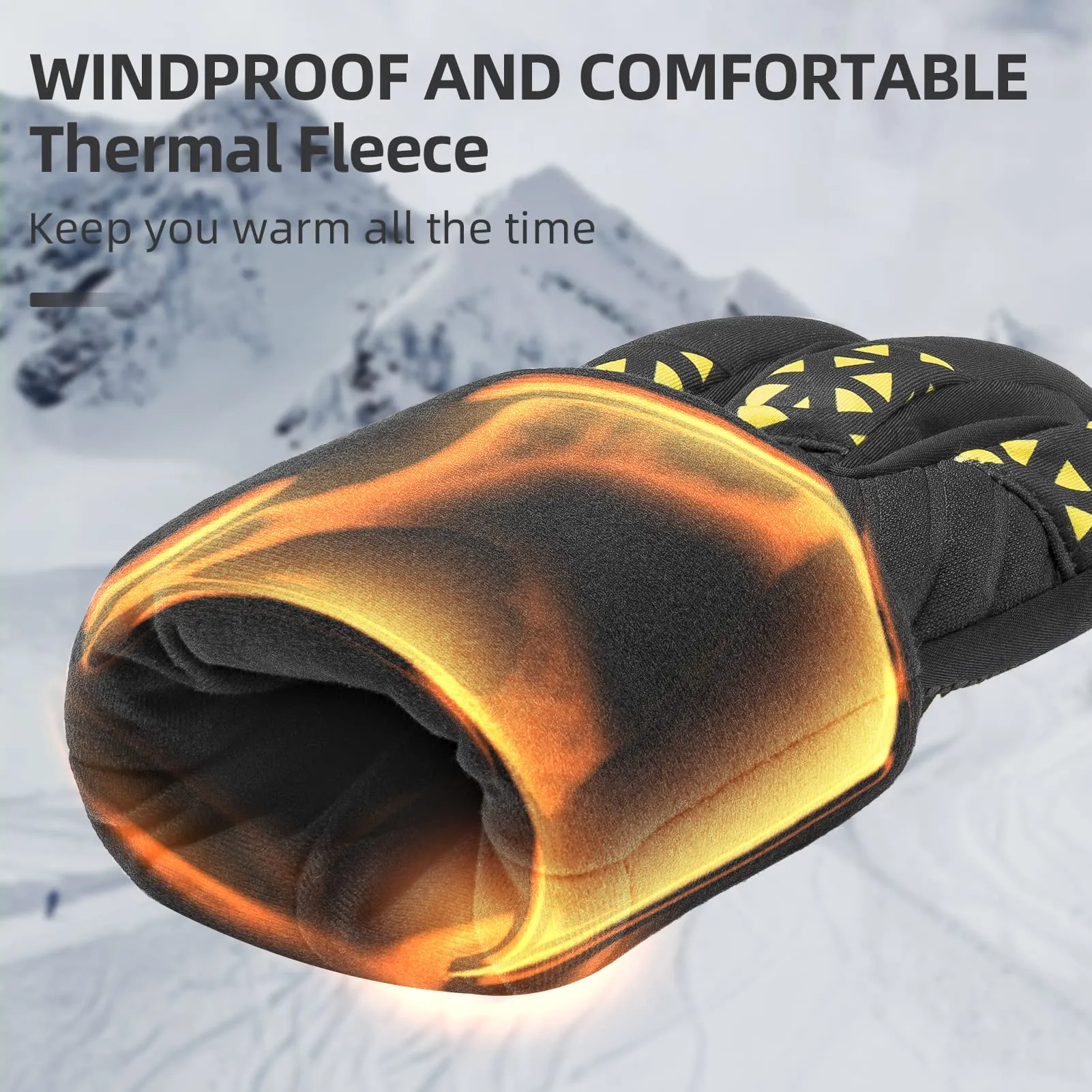 ROCKBROS Winter Thermal Cycling Warm Windproof Anti-Slip Gloves Touchscreen for Men Women