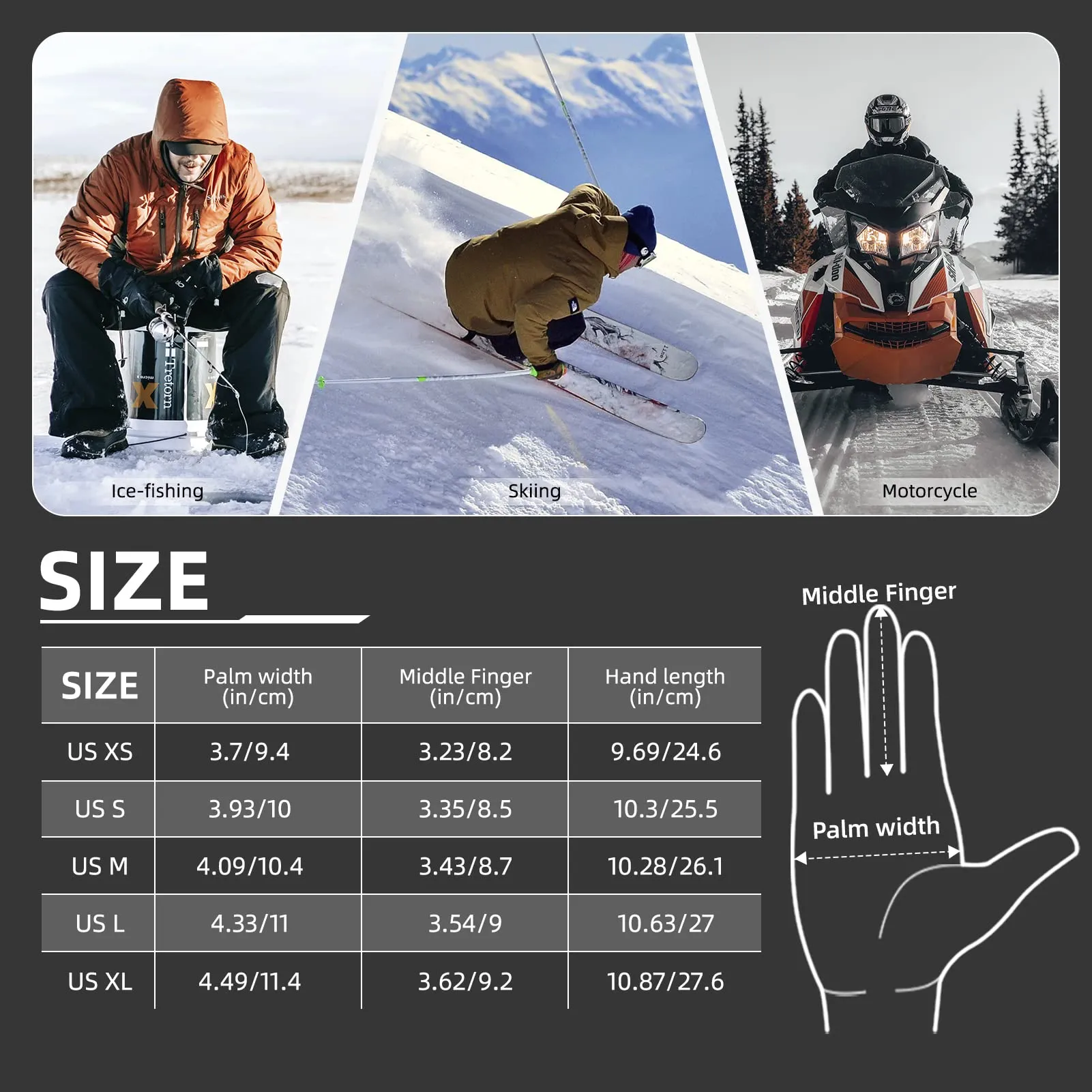 ROCKBROS Winter Thermal Cycling Warm Windproof Anti-Slip Gloves Touchscreen for Men Women