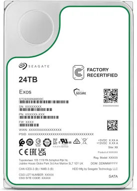 Seagate Exos ST24000NM000C 24TB 7.2K RPM SATA 6Gb/s 512e 3.5in Enterprise Hard Drive (Renewed)