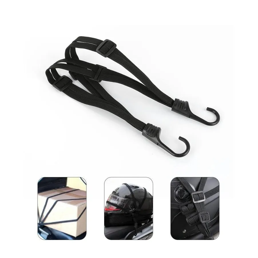 (Set of 2) 60cm 3-fold universal tensioning cable with hooks - black