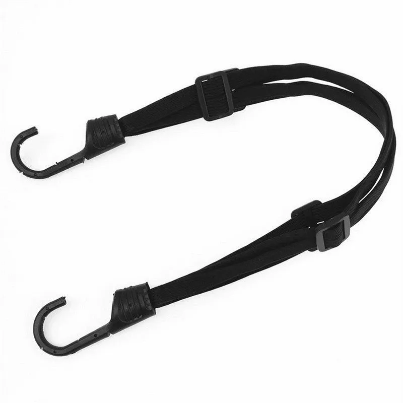 (Set of 2) 60cm 3-fold universal tensioning cable with hooks - black