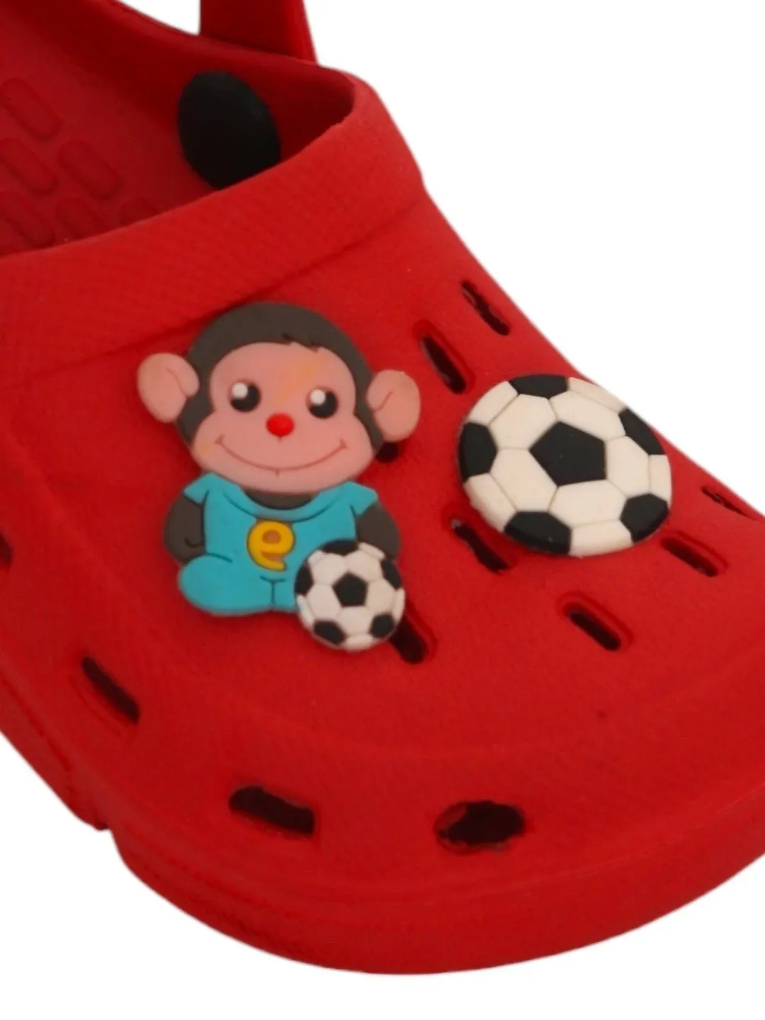 Soccer-Themed Fun Monkey Cartoon and Ball Design Clogs for Boys