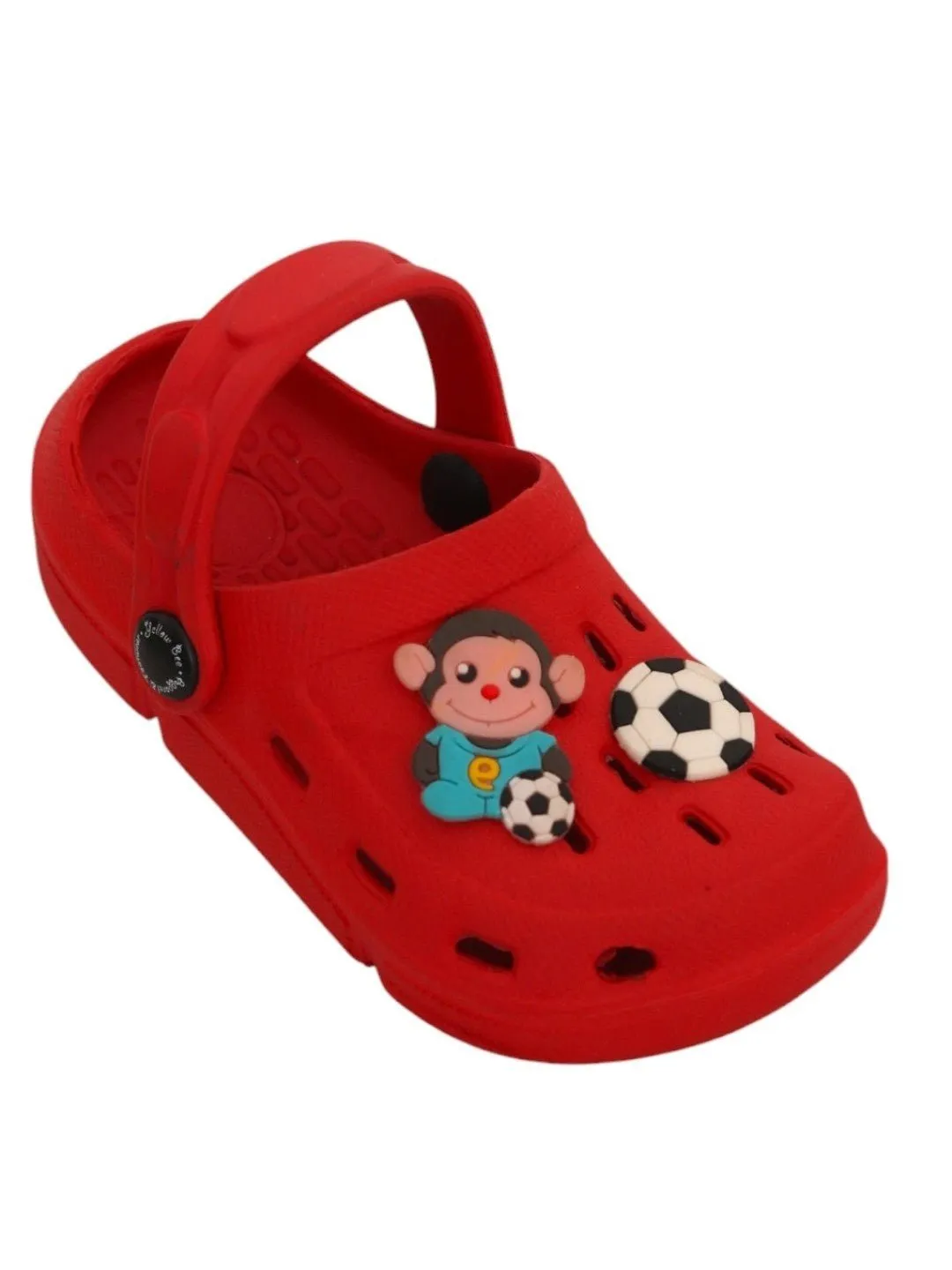 Soccer-Themed Fun Monkey Cartoon and Ball Design Clogs for Boys