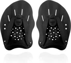 Swim Paddles With Adjustable Straps - Hand Paddles for Lap Swimming, Equipment for Women, Men, Children (1 Pair)