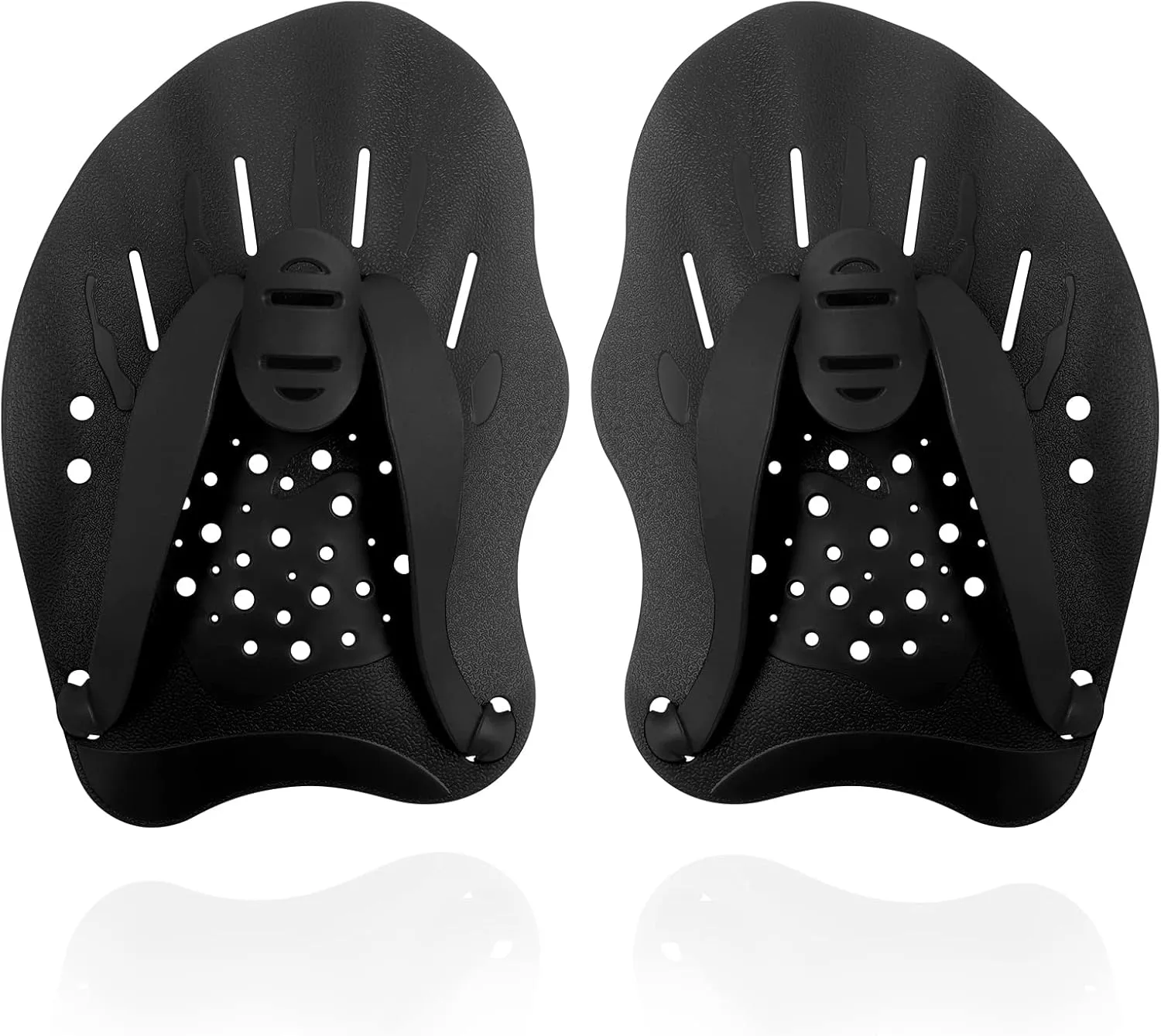 Swim Paddles With Adjustable Straps - Hand Paddles for Lap Swimming, Equipment for Women, Men, Children (1 Pair)