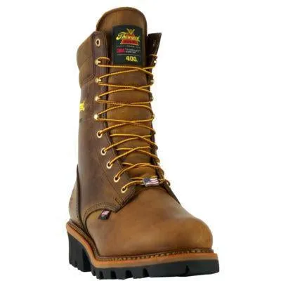 Thorogood Men's Logger 9" Steel Toe Insulated USA Work Boot - Brown - 804-3554