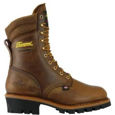 Thorogood Men's Logger 9" Steel Toe Insulated USA Work Boot - Brown - 804-3554