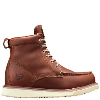 Timberland PRO TB153009214 Men's 6" Soft Toe Wedge Boots - Rust Brown
