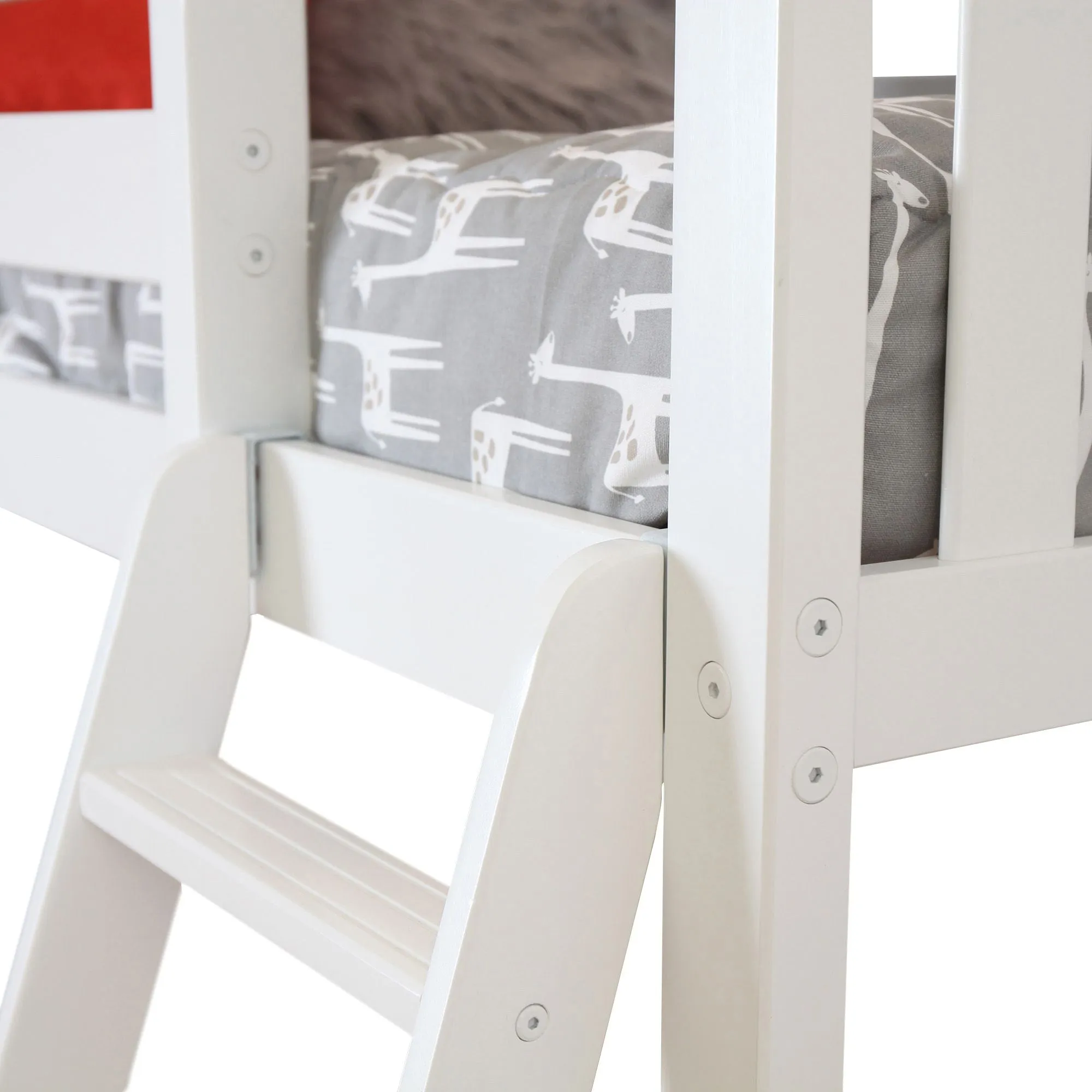 Twin Over Full L-Shaped Bunk Bed With Bookcase