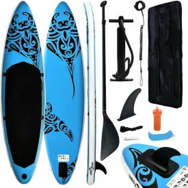 Ultimate Inflatable Stand Up Paddleboard Set for Fun Water Adventures, Durable PVC Material, 144.1" x 29.9" x 5.9", Blue
