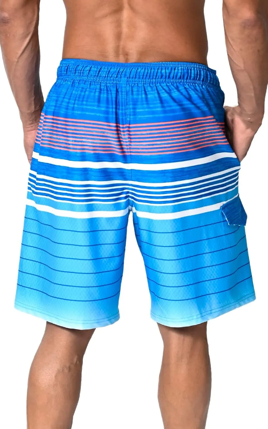US Apparel Mens Swim Trunks with Pockets Swim Shorts Quick Dry 4-Way Stretch Material Mesh Lining Beach Swimwear