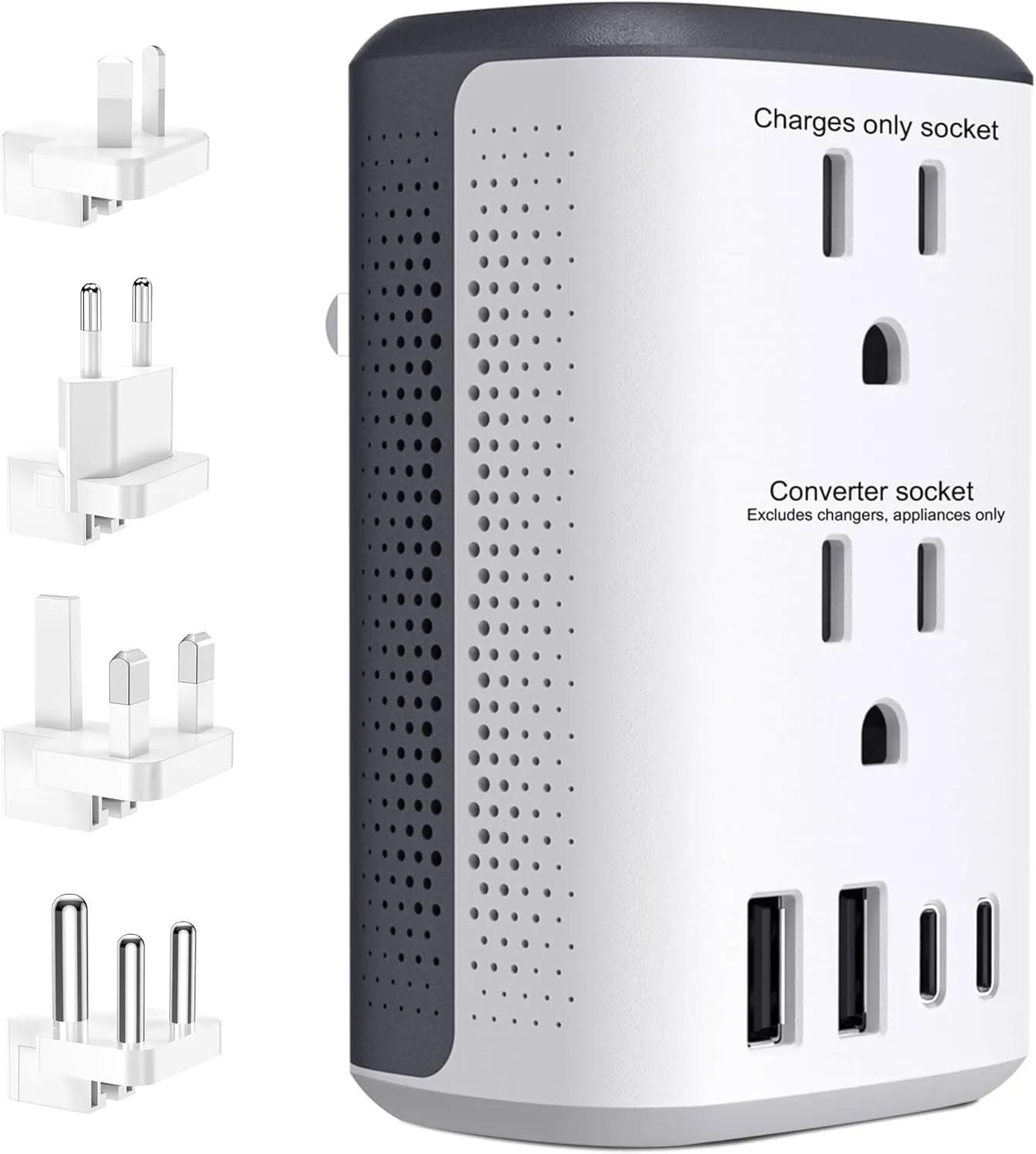 Voltage Converter Us to Europe, 220v to 110v Power Converter Combo, European Plug Converter 2300w Travel Adapter Worldwide, Step Down European, Travel Adapter Worldwide.