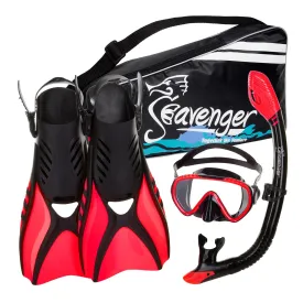 Voyager Snorkel Set - Black Silicone/Red