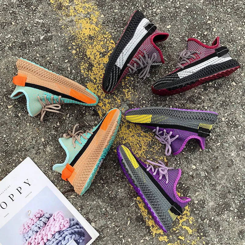 Women's casual sneakers are running flying