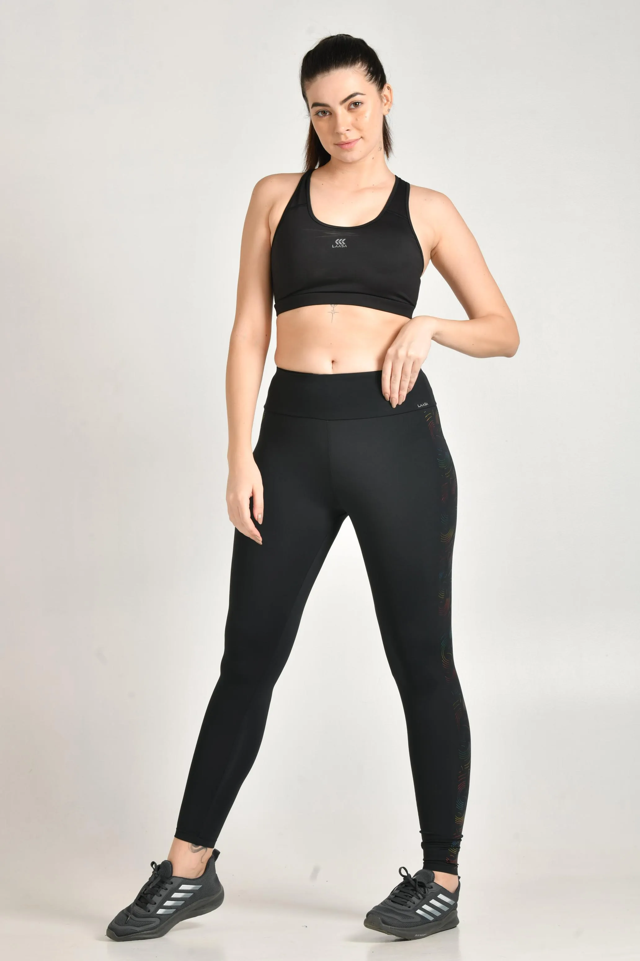 WOMEN'S MID-RISE SKINNY FIT WORKOUT PANTS WITH ELASTICATED WAISTBAND