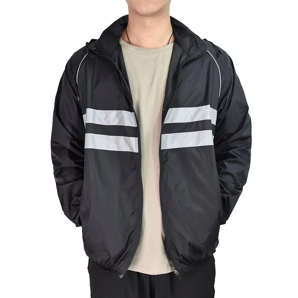 WOSAWE Thin Hooded Reflective Rain Repellent Jacket