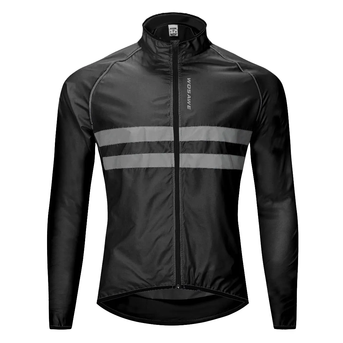 WOSAWE Thin Hooded Reflective Rain Repellent Jacket
